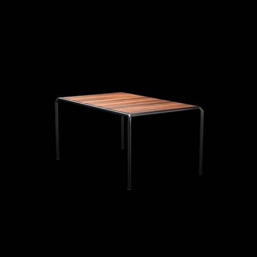 Houe Avanti 60" Dining Table | Black Powder-Coated Steel Frame | Thermo Ash Wood Top