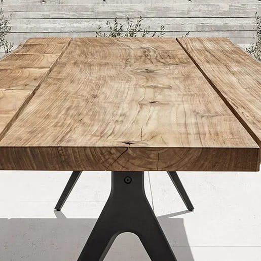 smooth finish: gloster raw contour edge dining table