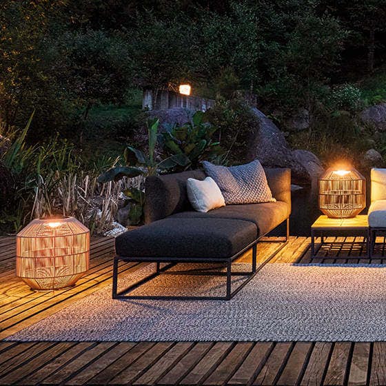 Gloster Maya End Unit & Ottoman | Ambient Nest Outdoor Lights