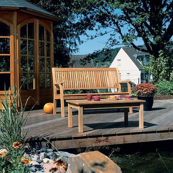 Barlow Tyrie Monaco 57" Bench with Monaco 40" Coffee Table