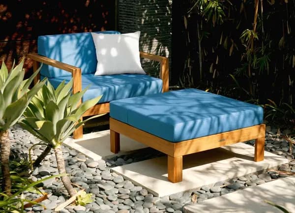 make yourself comfortable: linear armchair and linear ottoman