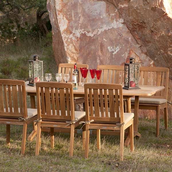 Barlow Tyrie Chesapeake 110" Rectangular Dining Table with Chesapeake Dining Side Chairs