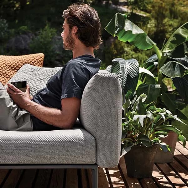 side view of workmanship: gloster maya outdoor lounge seating