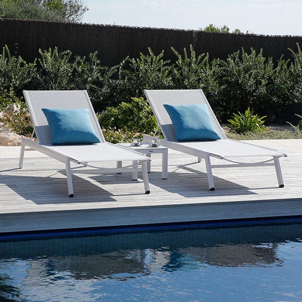Barlow Tyrie Equinox Painted Sun Loungers with 19" Low Lounger Table