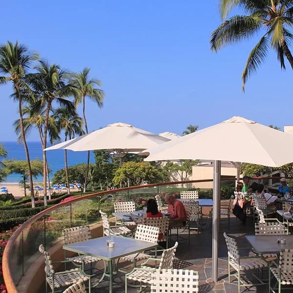 perfect for hospitality: umbrosa paraflex flexible umbrella with up to five arms