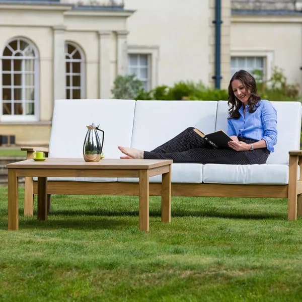 Barlow Tyrie Haven 3-Seater Settee and 39" Square Conversation Table