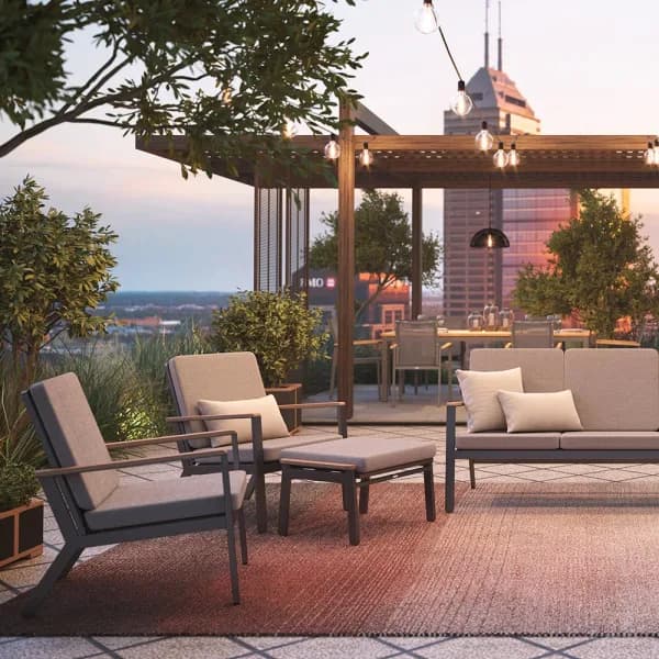 Barlow Tyrie Aura Lounge Chair, Ottoman, and 3-Seater Settee