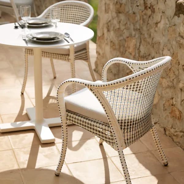 2 dining armchairs Ivory wicker