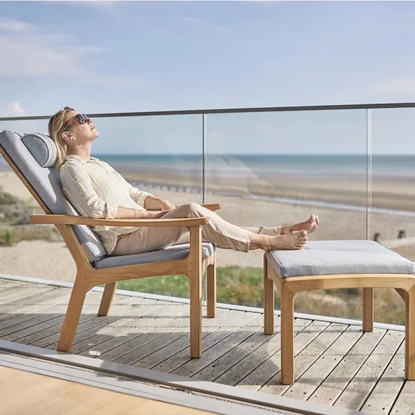 Barlow Tyrie Monterey Deep Seating Armchair with Teak Ottoman