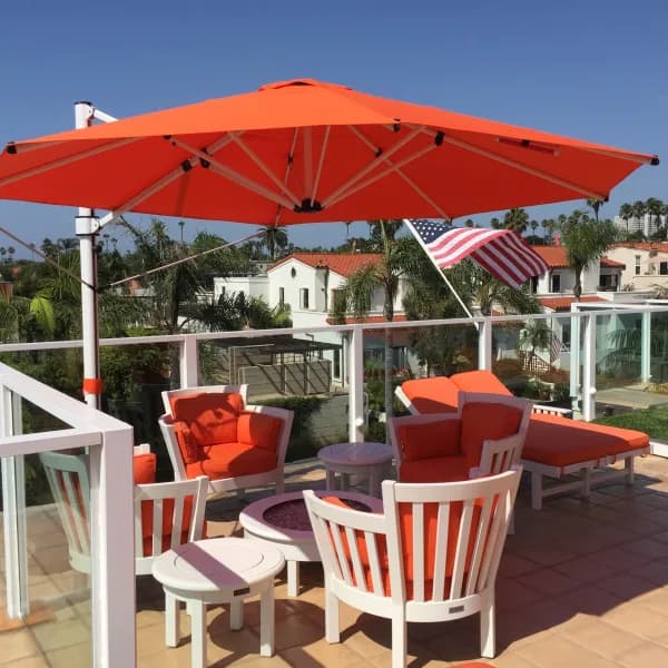 Frankford Aurora 11' Octagonal Aluminum Cantilever Umbrella (Canvas, Orange)