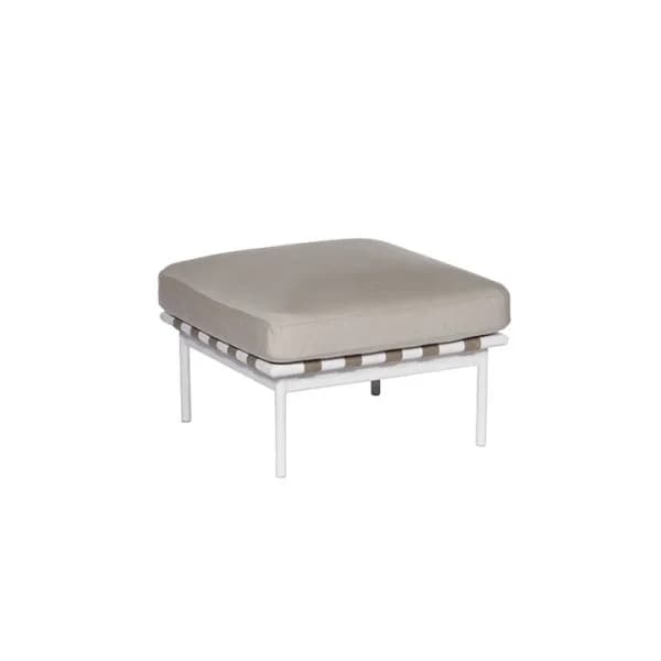 Barlow Tyrie Around Deep Seating Ottoman | Arctic White Aluminum Frame