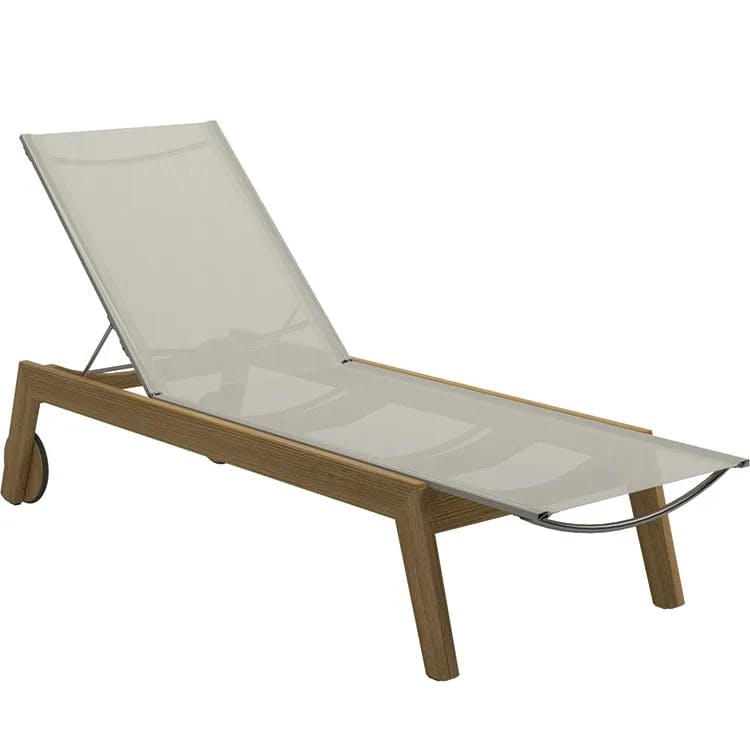 Solana Teak Lounge Chair with White Sling