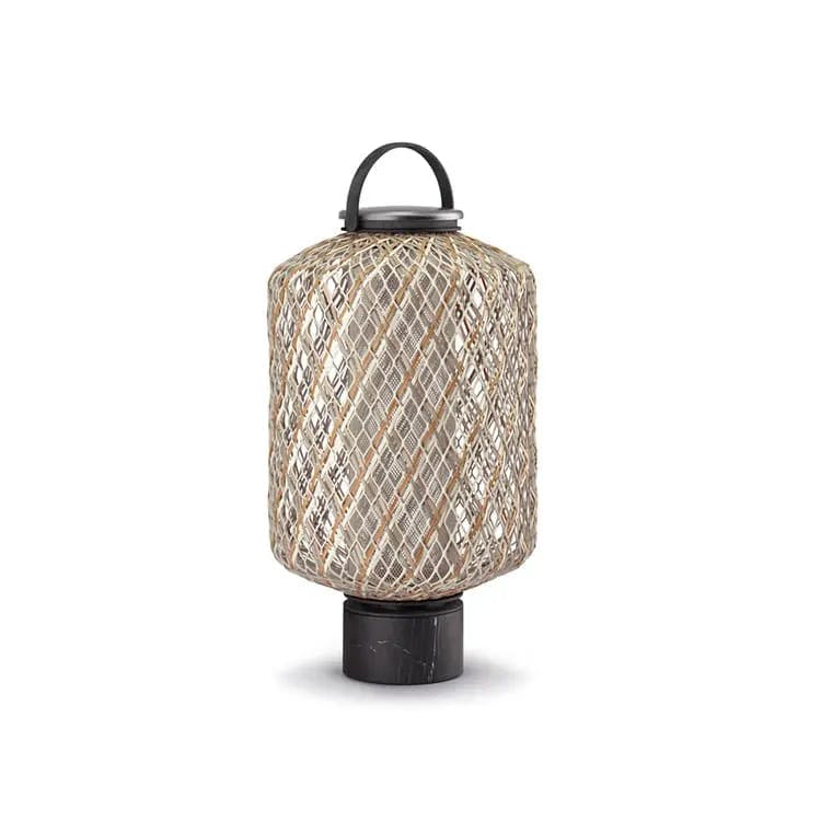 Energy efficient handwoven lantern in the color Cloud