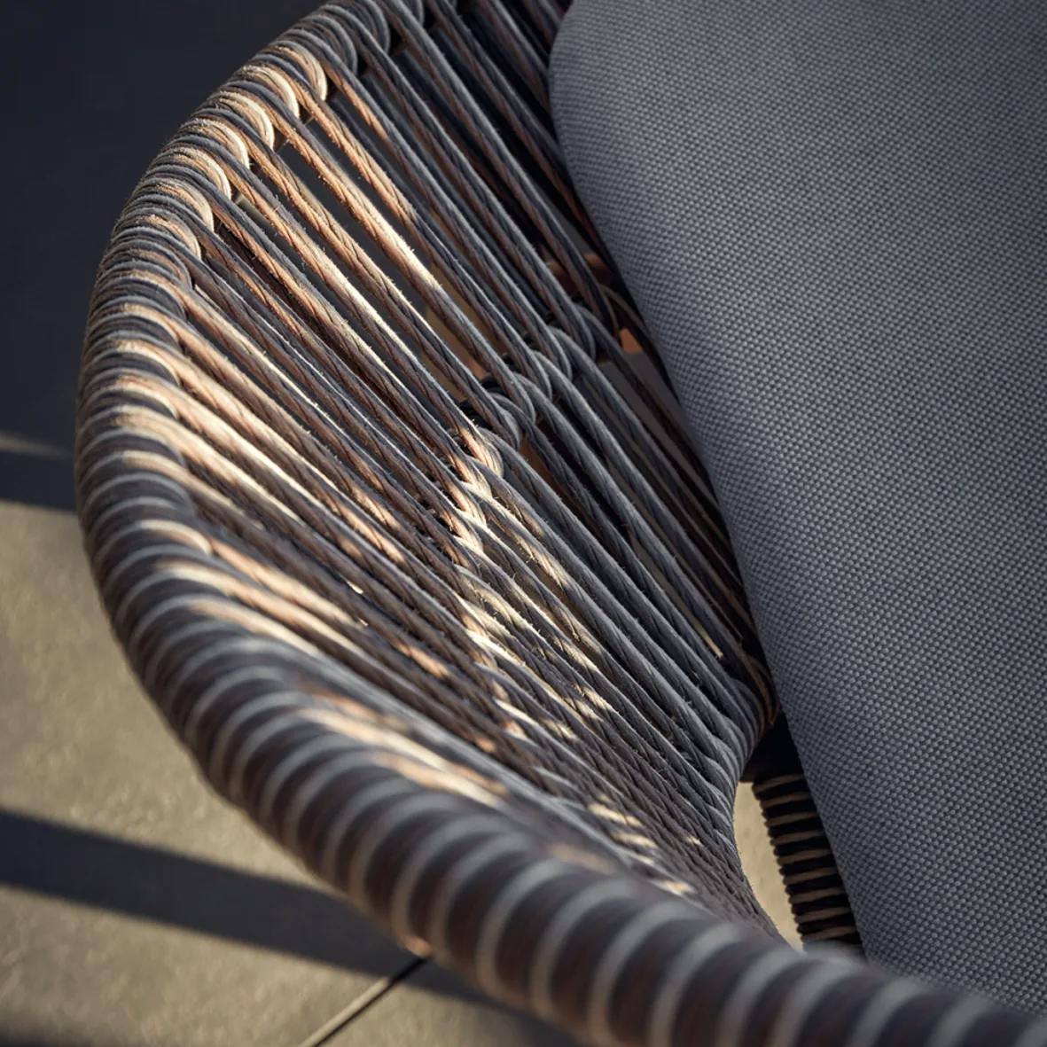 Gloster Bora Dining Chair Detail | Umber Wicker