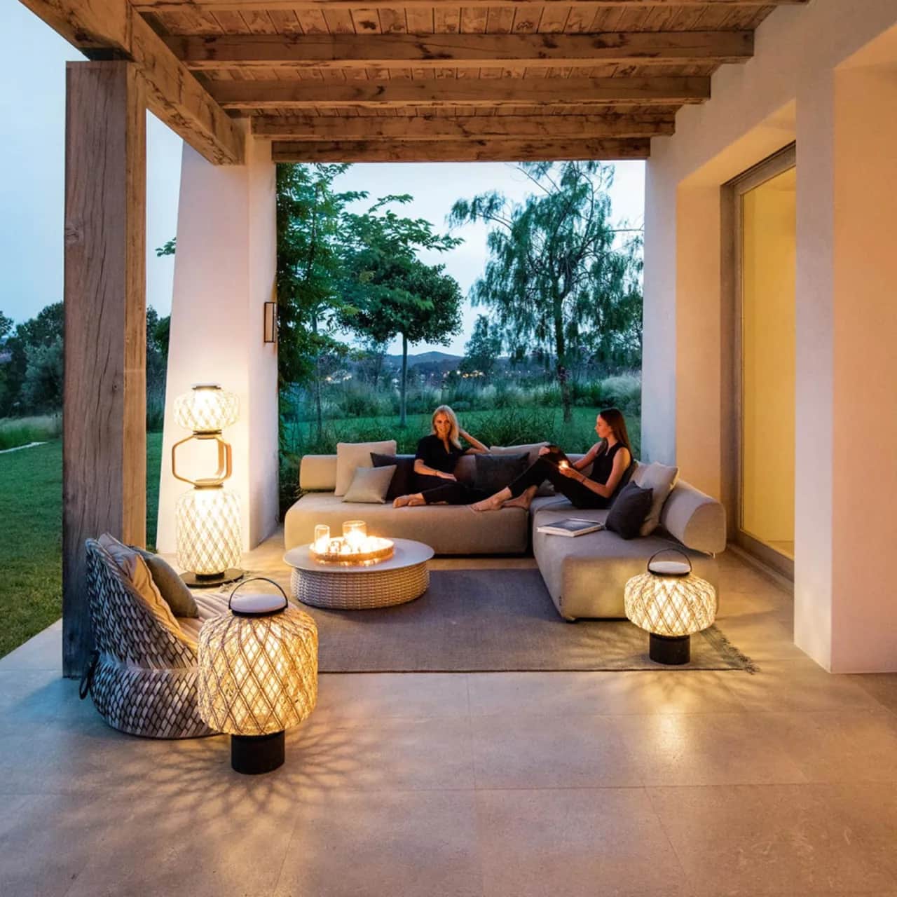 THE OTHERS Lanterns | DALA Lounge Chair | BRIXX Seating | PORCINI Table