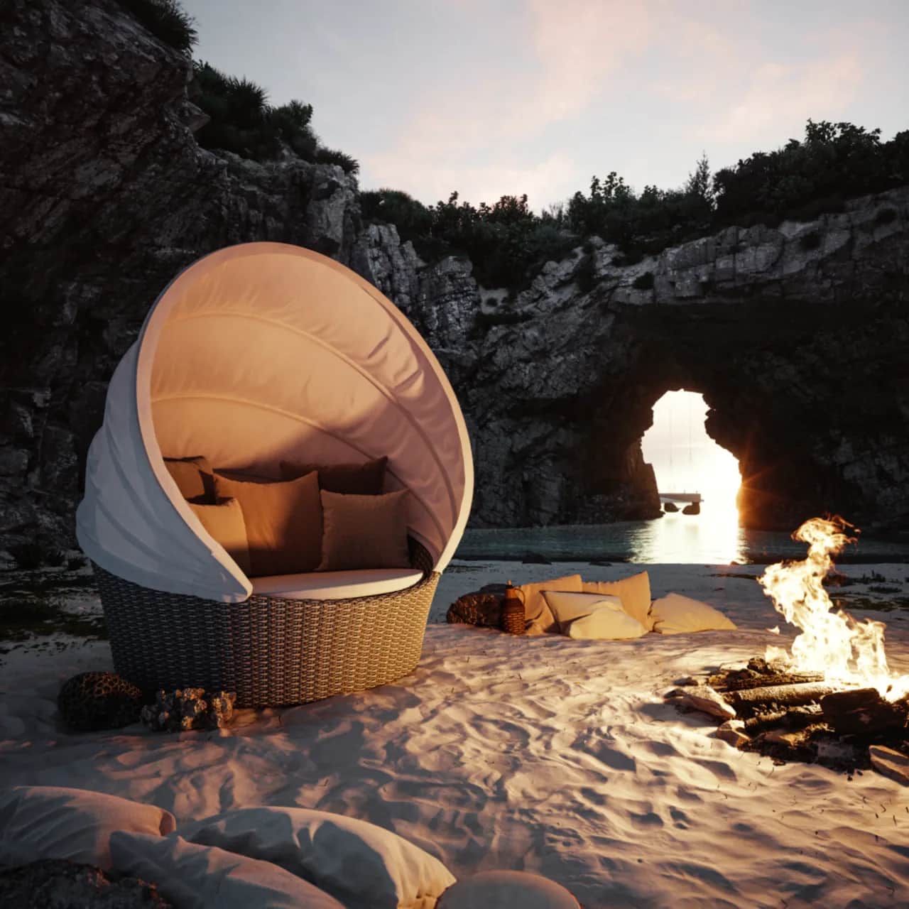 DEDON ORBIT Loveseat with Canopy