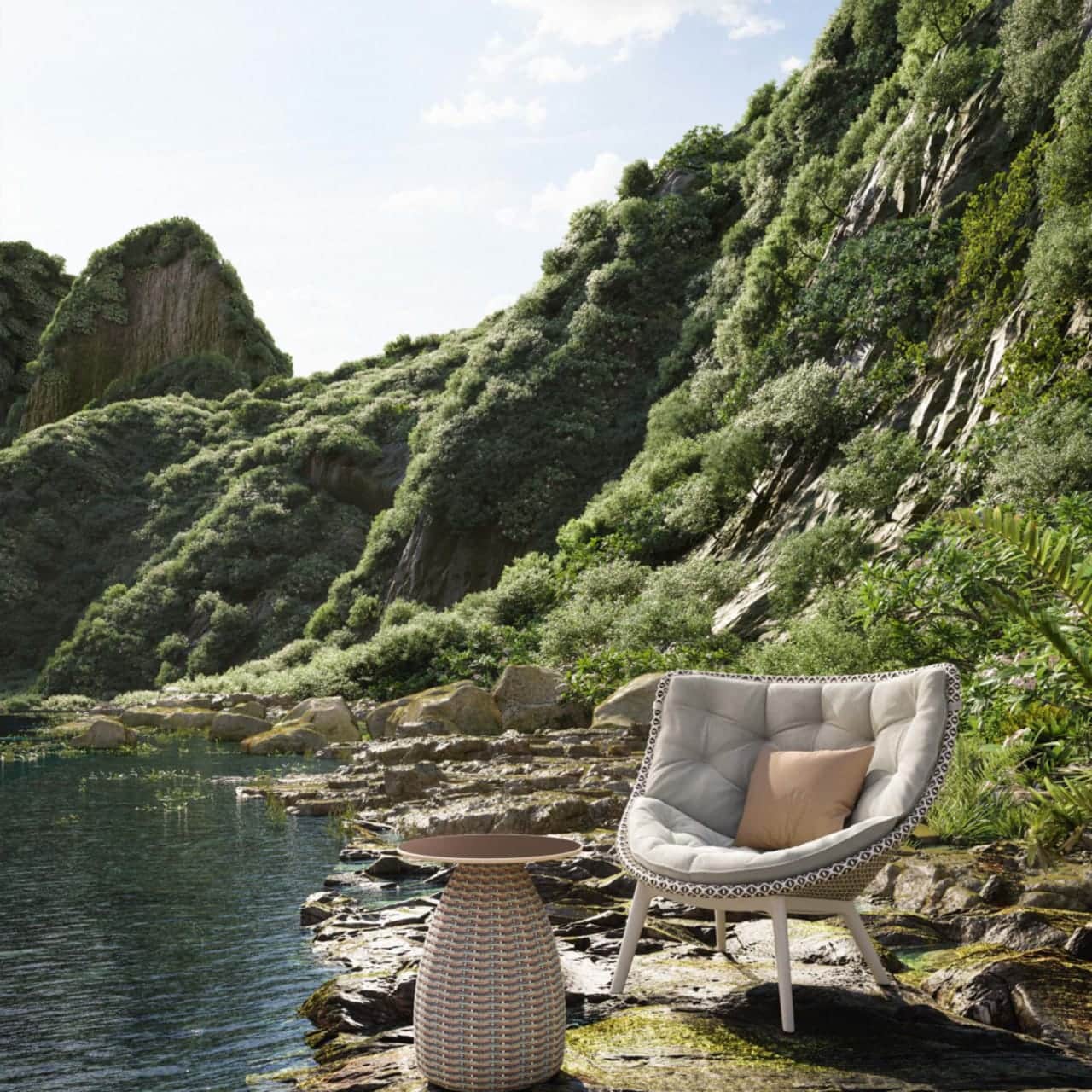 MBRACE Alu Lounge Chair | PORCINI Side Table