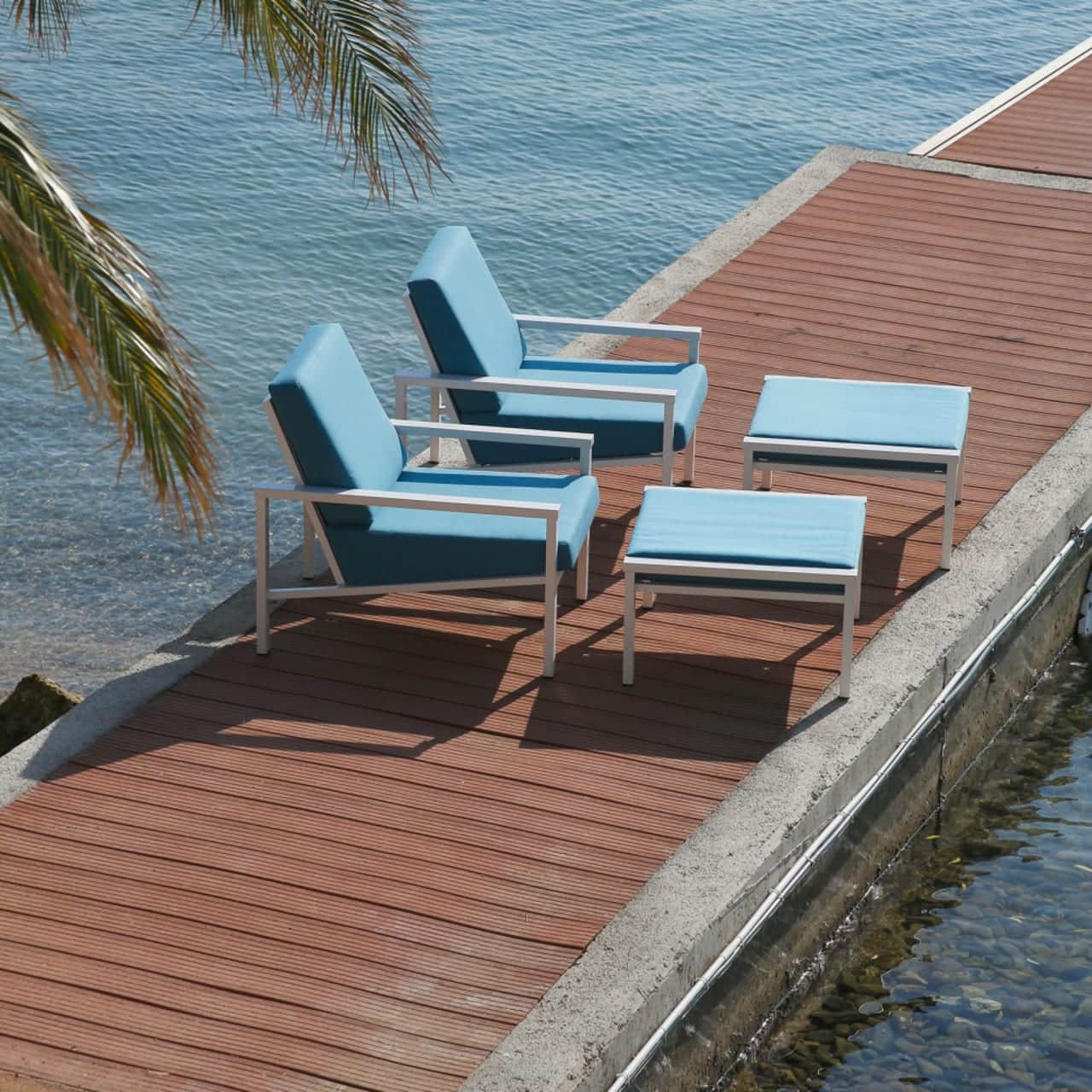 Barlow Tyrie Equinox Painted Armchairs with Ottomans