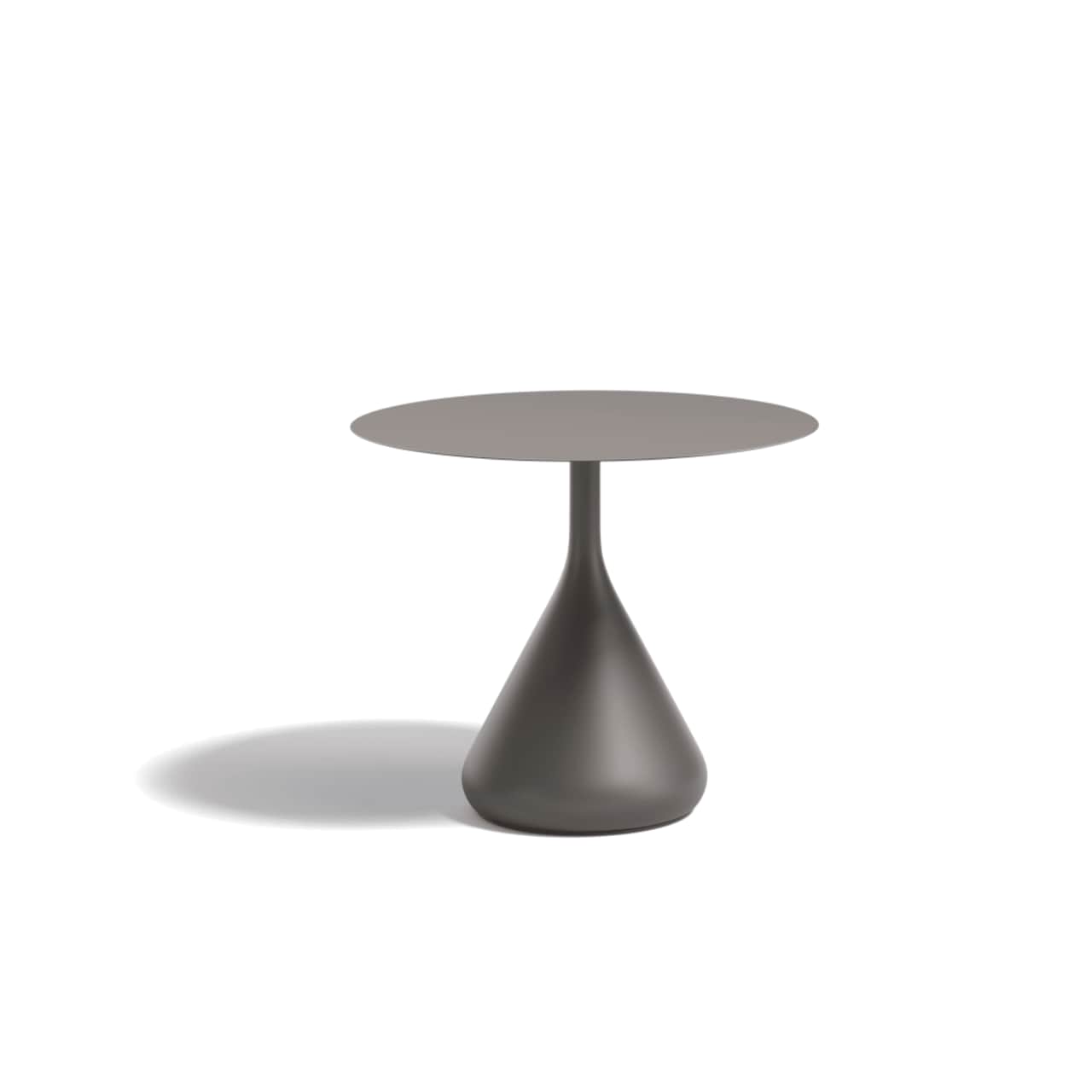 DEDON SATELLITE 31" Round Low Dining Table | Base: Powder-Coated Aluminum, Black Pepper | Top: HPL, Black Pepper