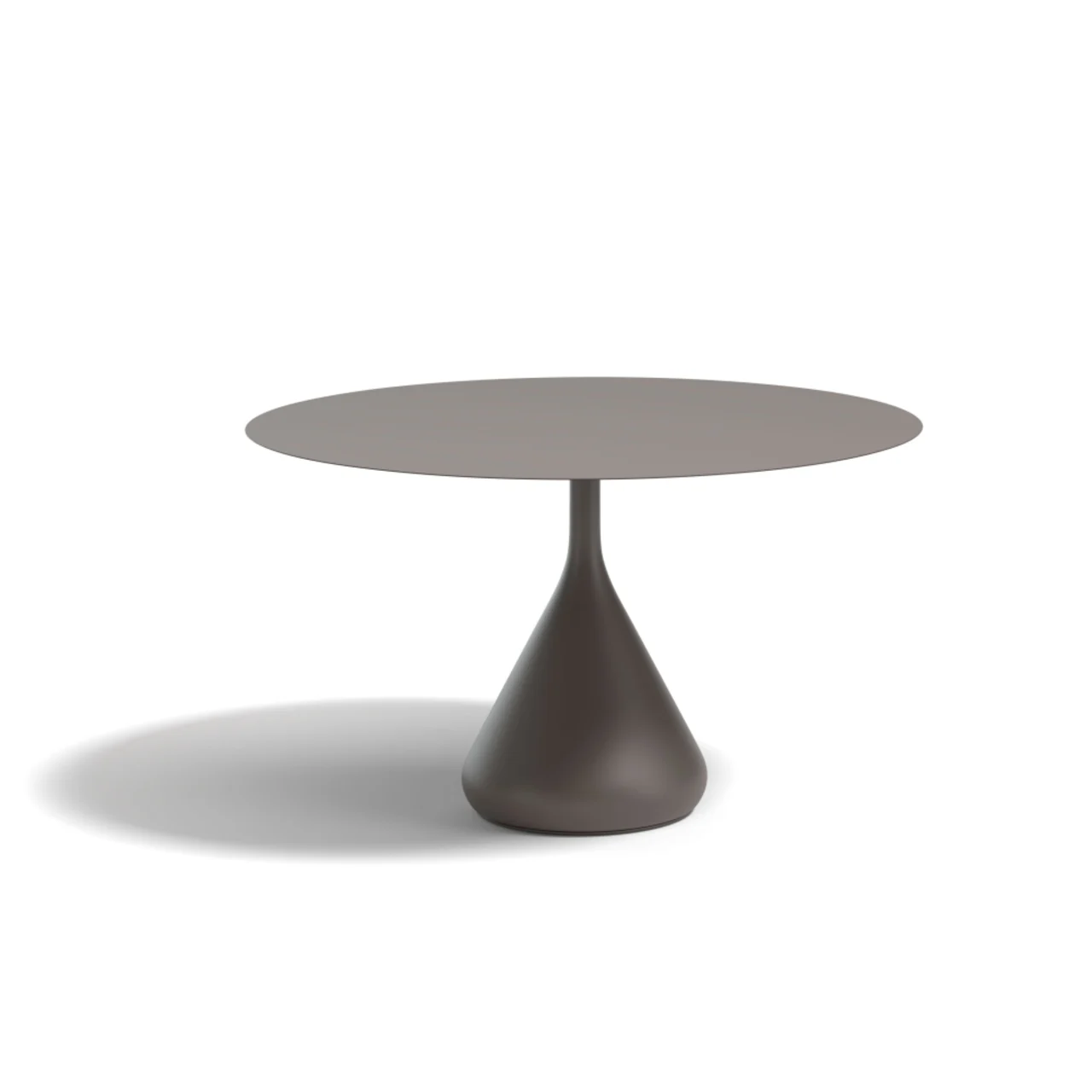 DEDON SATELLITE 45" Round Low Dining Table | Base: Powder-Coated Aluminum, Black Pepper | Top: HPL, Black Pepper