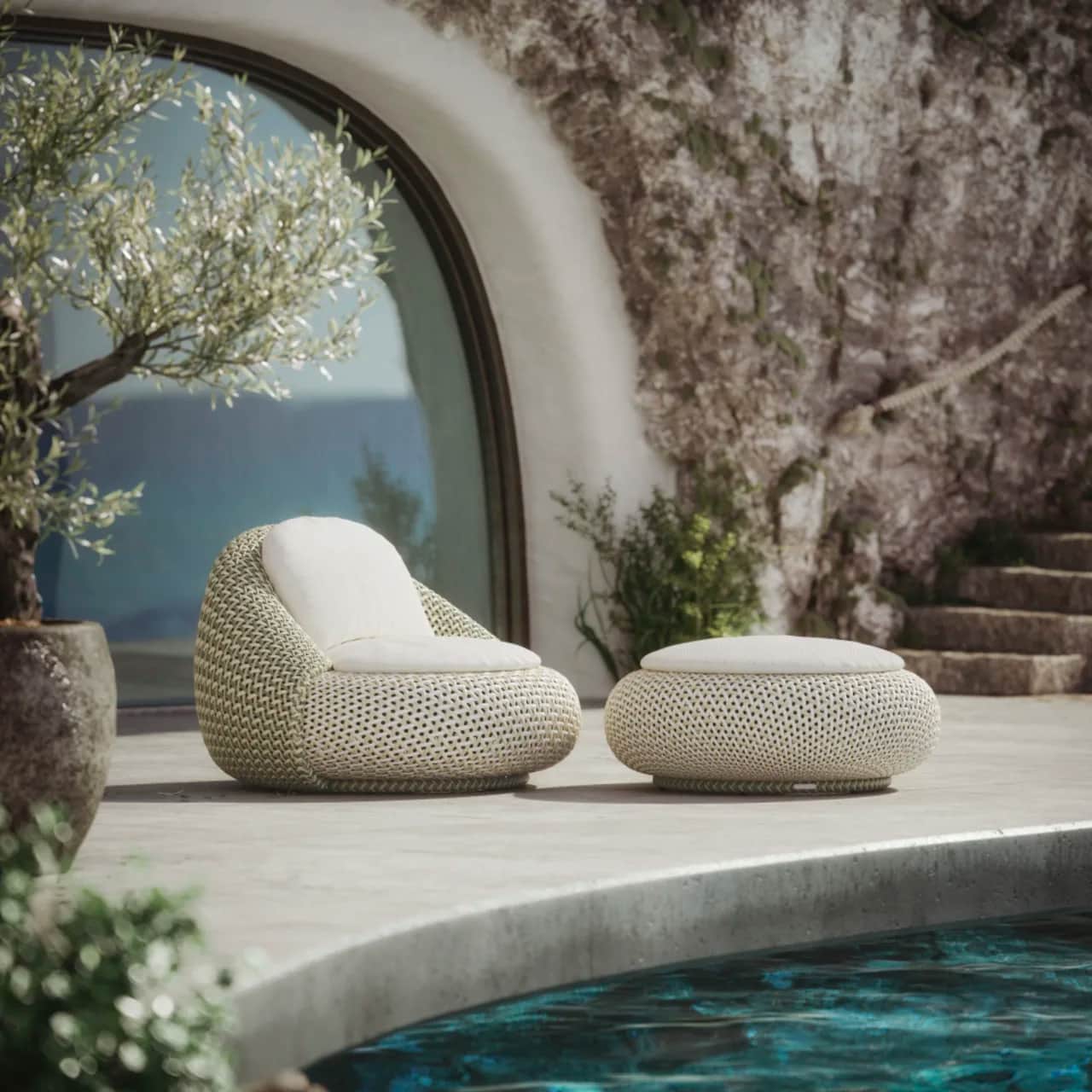 DEDON ATOLO Lounge Chair & Footstool