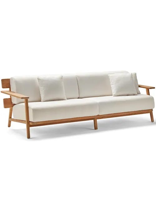 POINT 3-Seater Sofa Teak | Natural White
