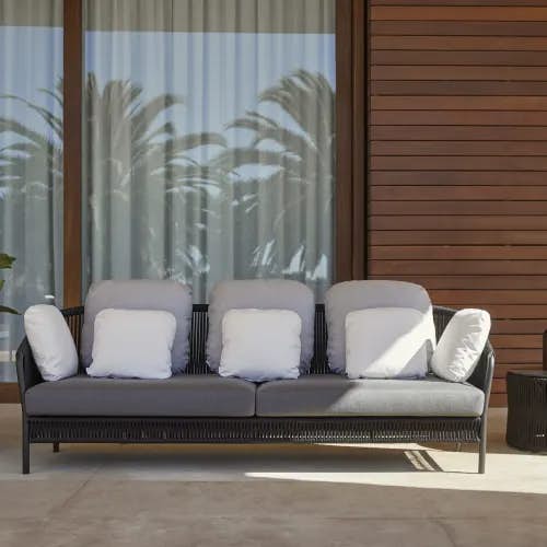 POINT Weave Planter, 3-Seater Sofa & Coffee Table | Black Rope