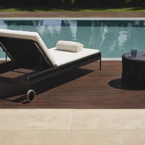 POINT Weave Sunbed & Coffee Table | Black Rope