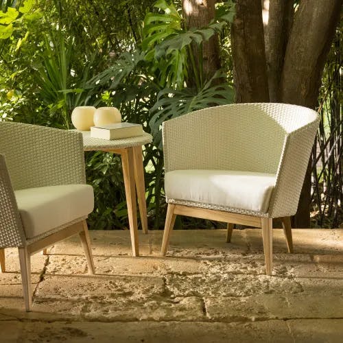 POINT Arc Club Lounge Chairs + Round Accent Table