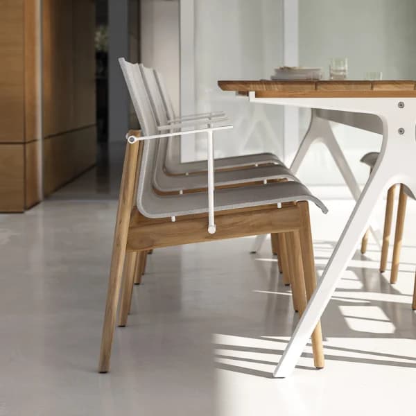 Gloster Split 87" Dining Table | Sway Dining Armchairs