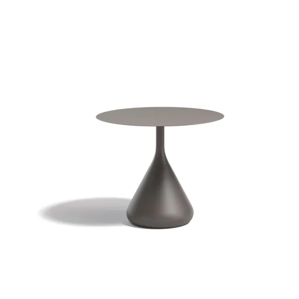 DEDON SATELLITE 31" Round Low Dining Table | Base: Powder-Coated Aluminum, Black Pepper | Top: HPL, Black Pepper