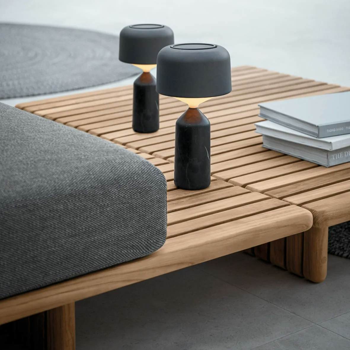 Gloster Deck Coffee Table | Ambient Pebble Small Table Lamps