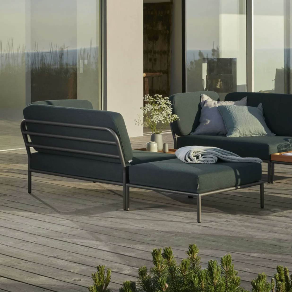 Houe Level Lounge Sofas & Level Lounge Ottoman | Alpine Heritage Cushion Fabric