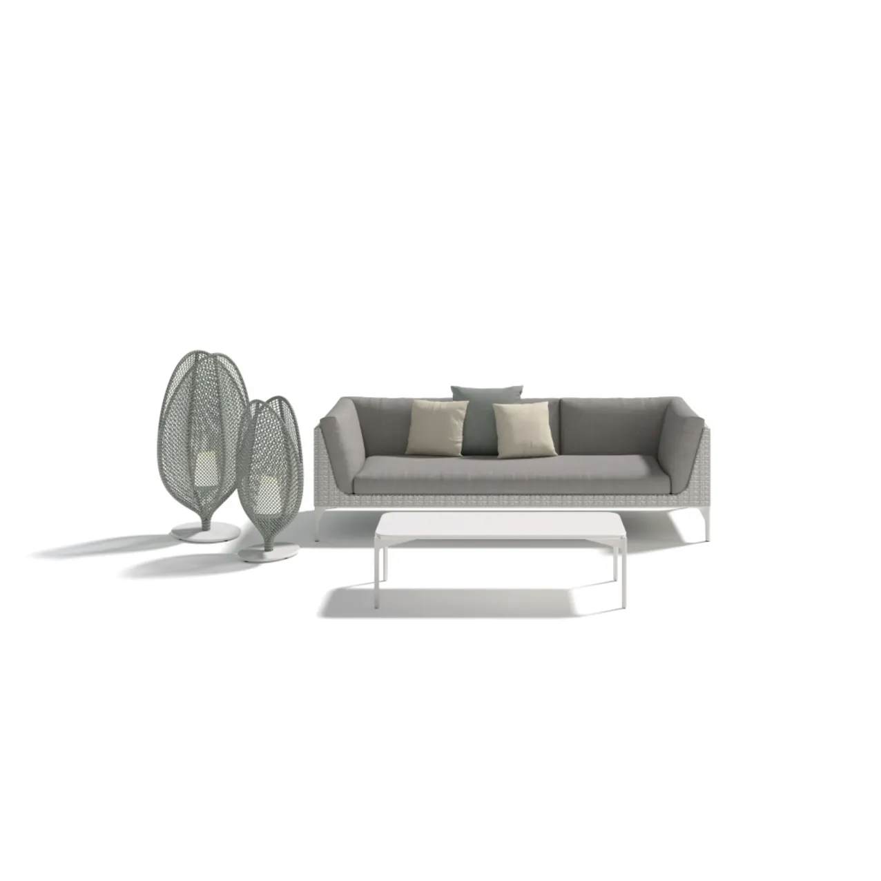 DEDON MU 4-Seater Sofa | IZON Coffee Table | SCOORA Lanterns | OMBII LED Lamps