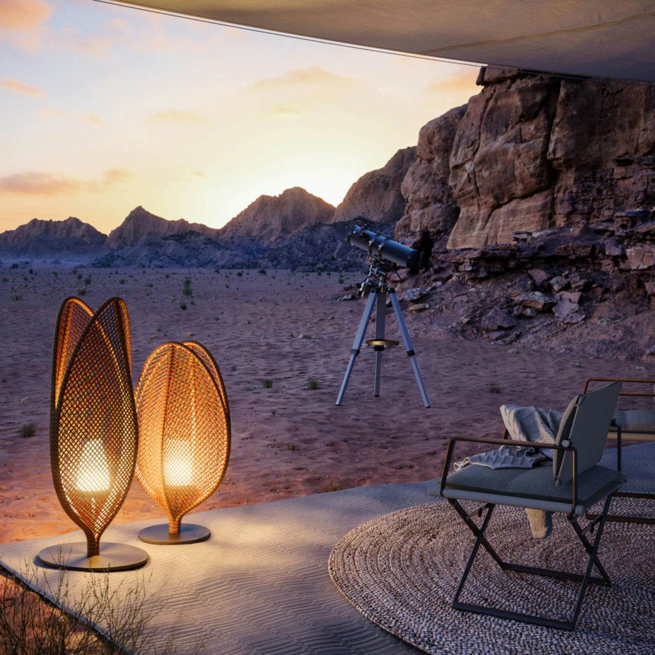 DEDON OMBII LED Lamps | SCOORA Lanterns | SEAX Folding Lounge Chairs