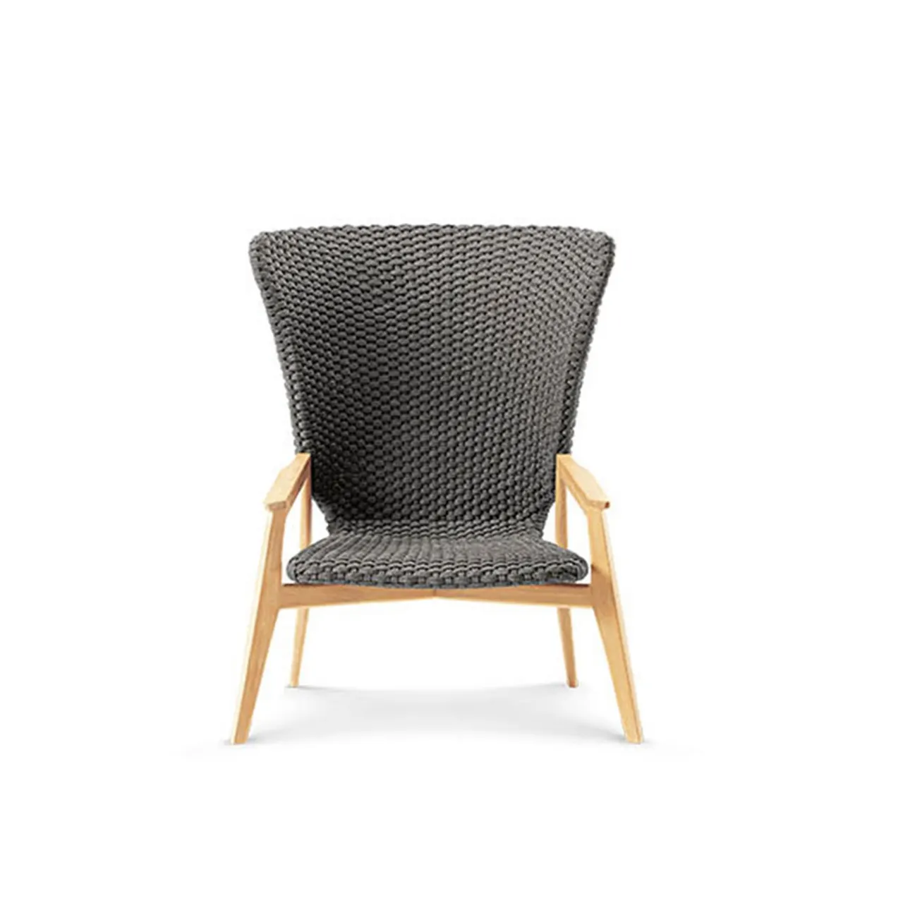 Frame Natural Teak and Flat Rope Lava Grey