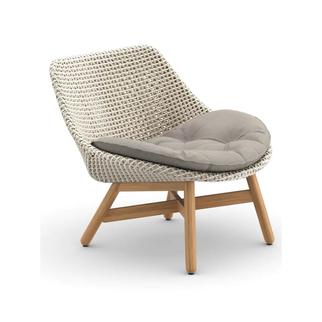 Woven Wicker DEDON Fiber Sea Salt | Teak Base | Cushions (Included Seat Shown) NATURA Taupe