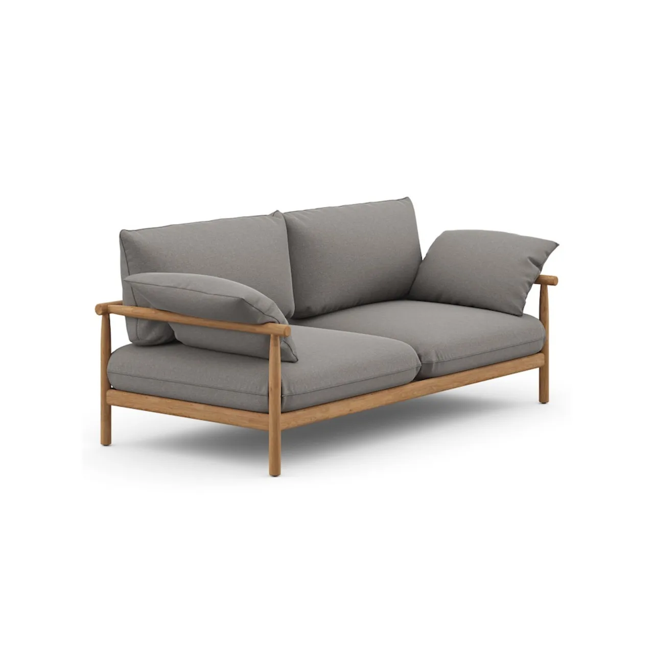 Frame Teak | DEDON Fiber Vulcano Matte | Cushion LINEN Warm Gray