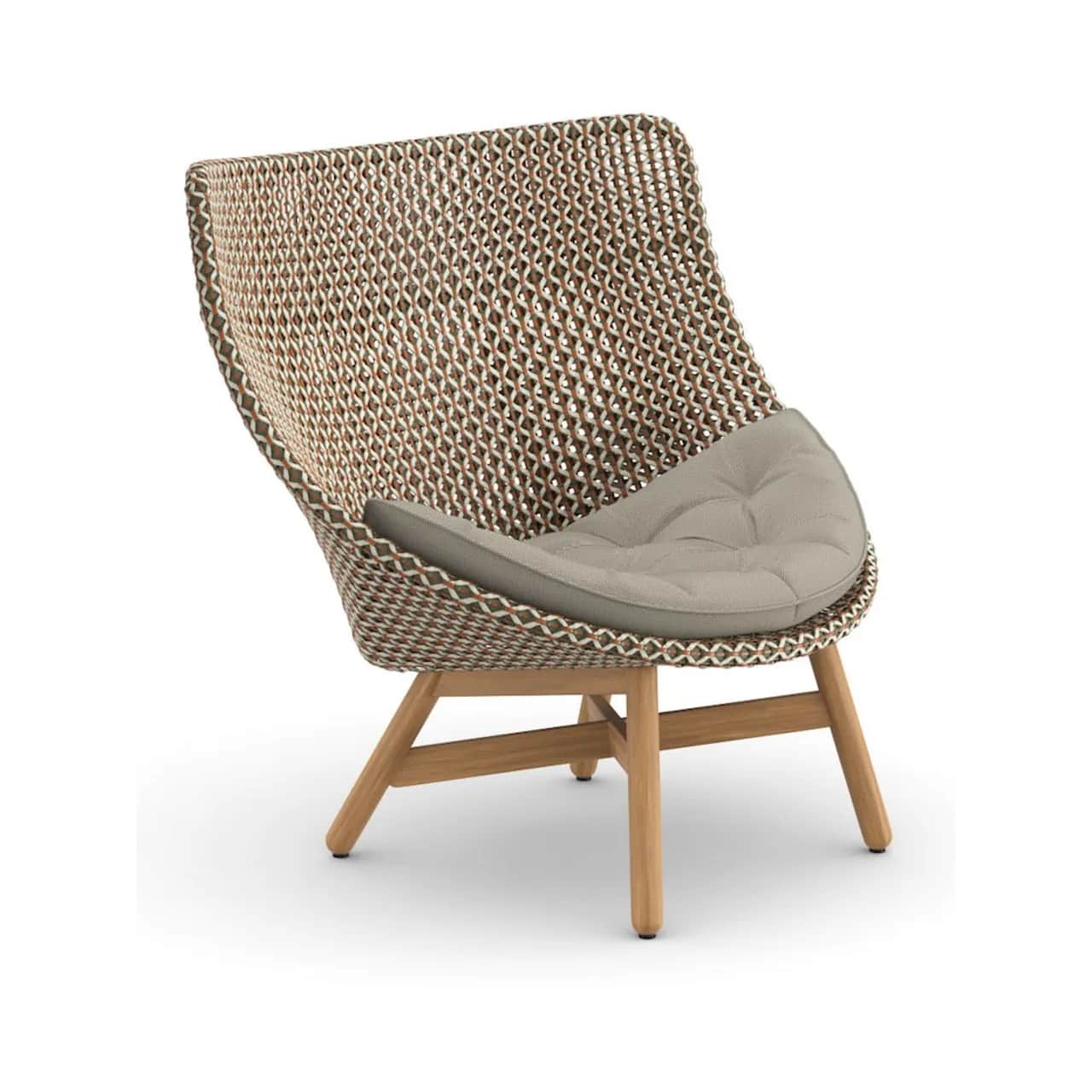 Woven Wicker DEDON Fiber Chestnut | Teak Base | Cushions (Included Seat Shown) NATURA Laurel