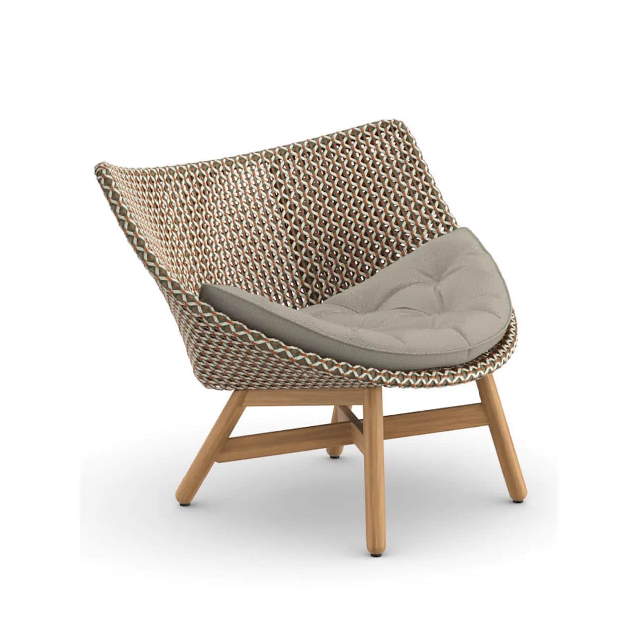 Woven Wicker DEDON Fiber Chestnut | Teak Base | Cushions (Included Seat Shown) NATURA Laurel