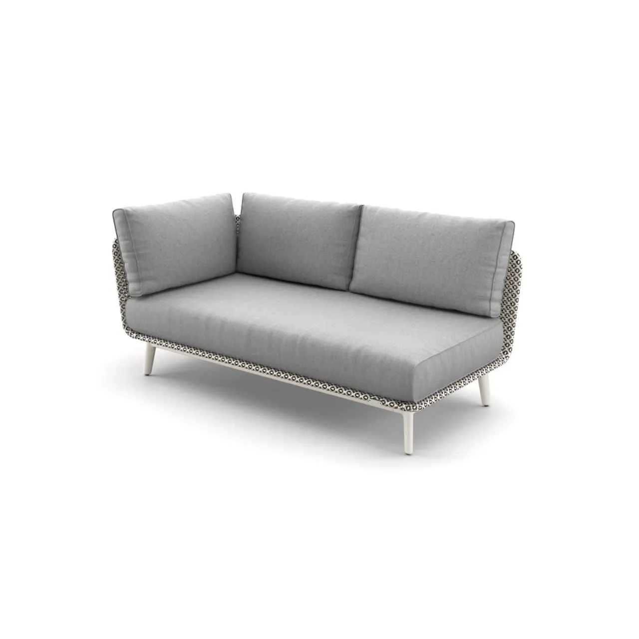 Woven Fiber Pepper | Frame Powder-Coated Aluminum Lipari | Cushions (Included Seat and Back shown) NATURA Ash