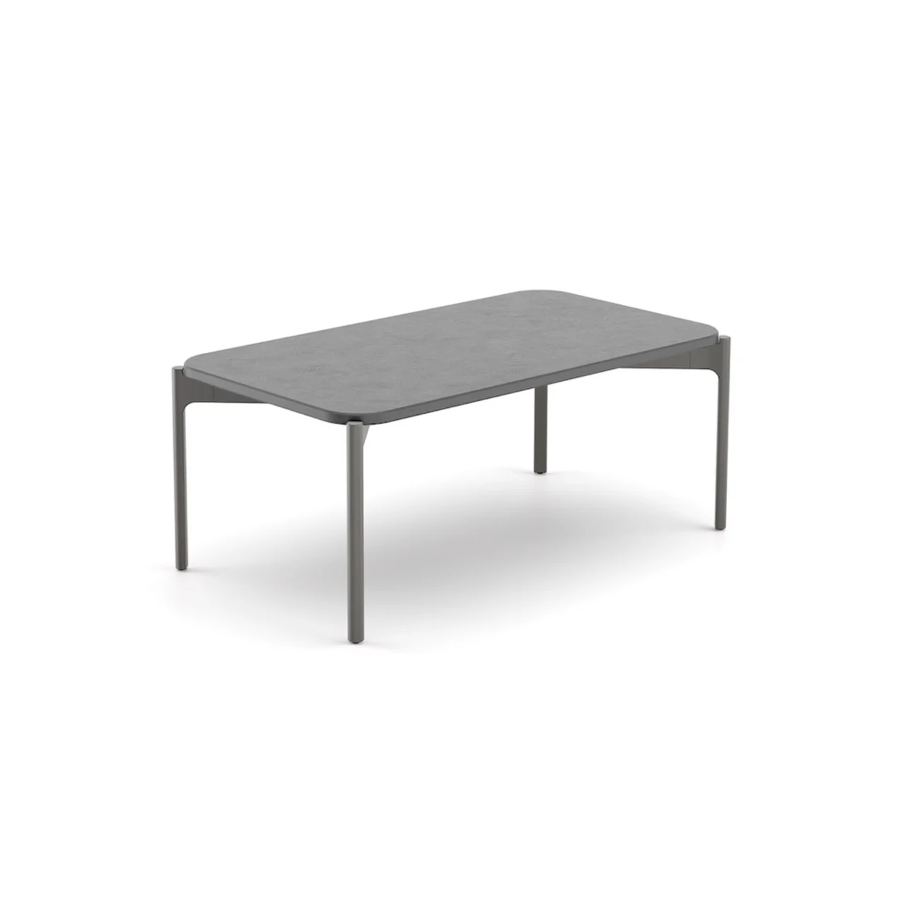 Frame: Powder-Coated Aluminum, Black Pepper | Tabletop: Mineral Composite, Lava