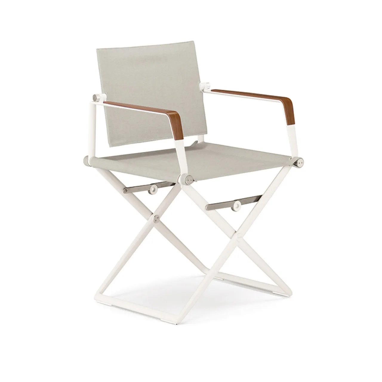 Frame Powder-Coated Aluminum Lipari | Teak Armrests | Sling Sail Dove