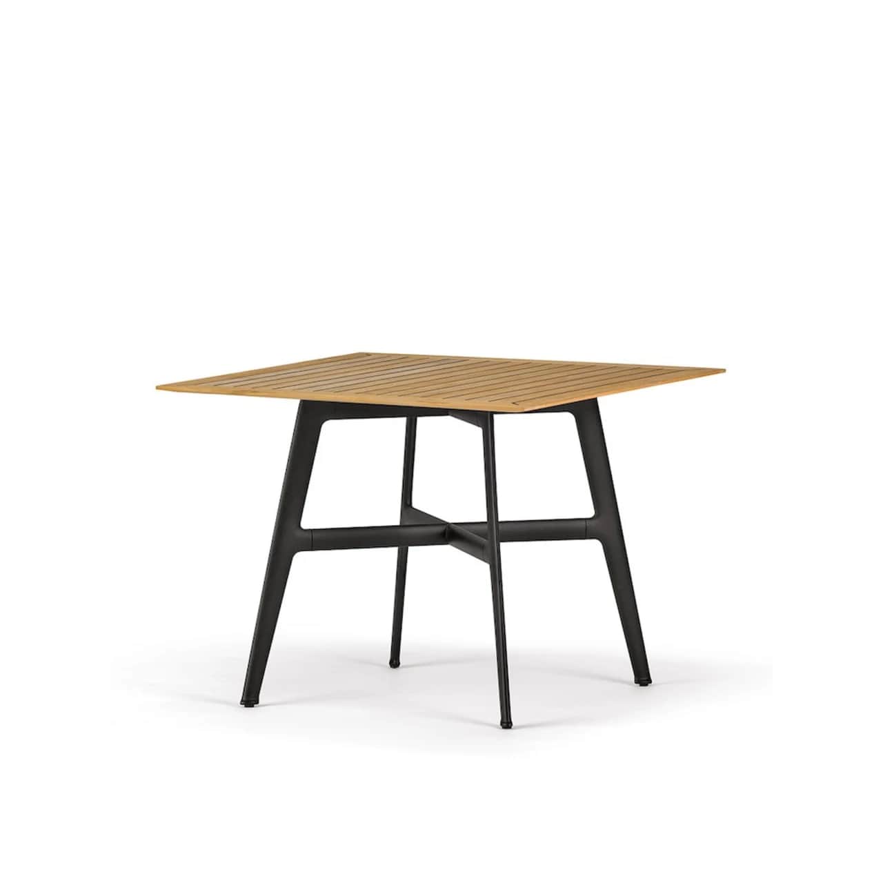 Frame Powder-Coated Aluminum Black Pepper | Top Slatted Teak