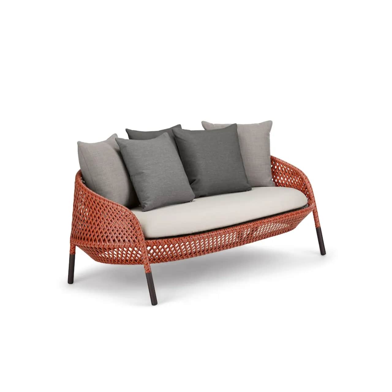 Wicker DEDON Fiber Elemental | Frame Powder-Coated Aluminum Vulcano | Included Seat Cushion NATURA White