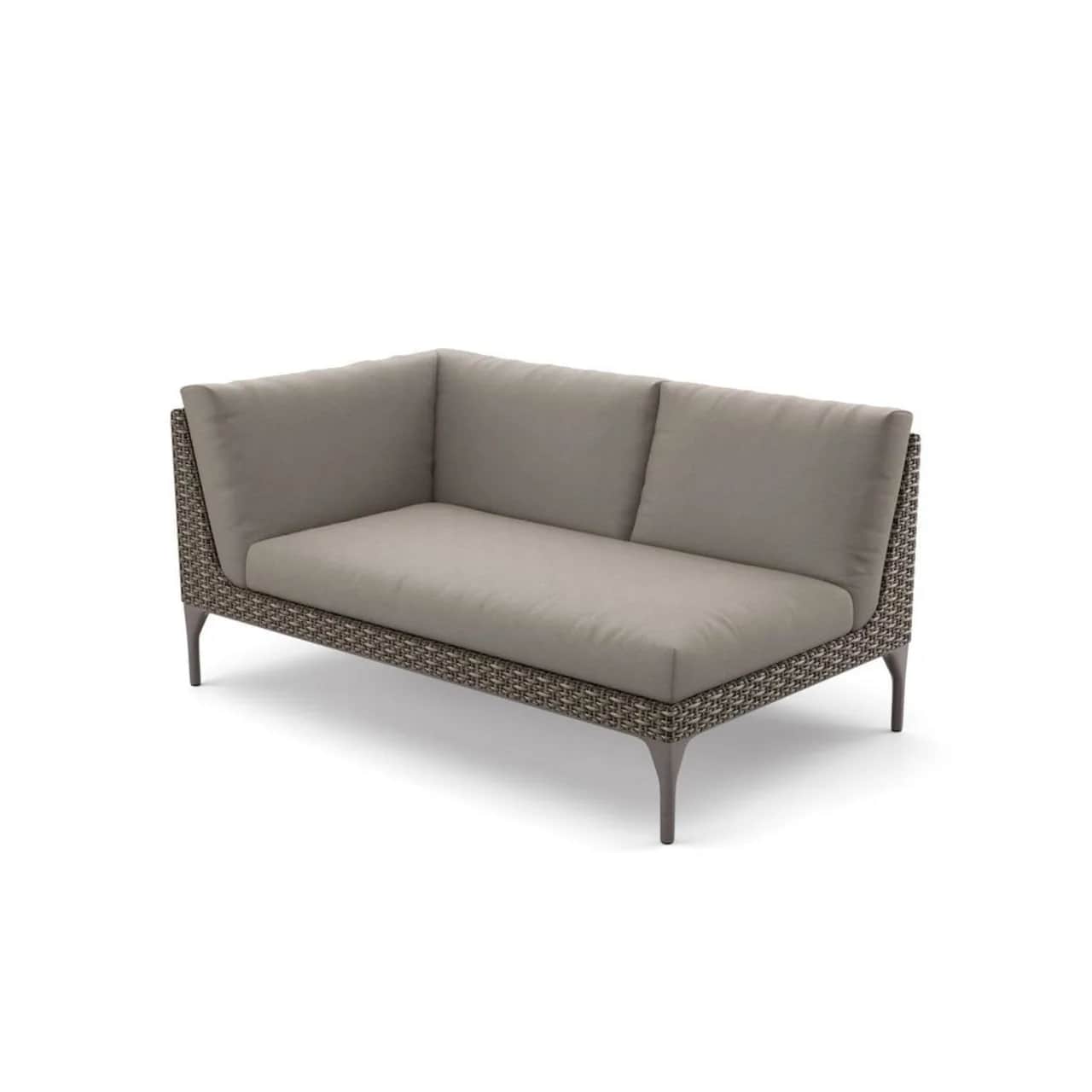 Woven Fiber Vulcano | Frame Powder-Coated Aluminum Vulcano | Cushions (Included Seat and Back shown) NATURA Taupe