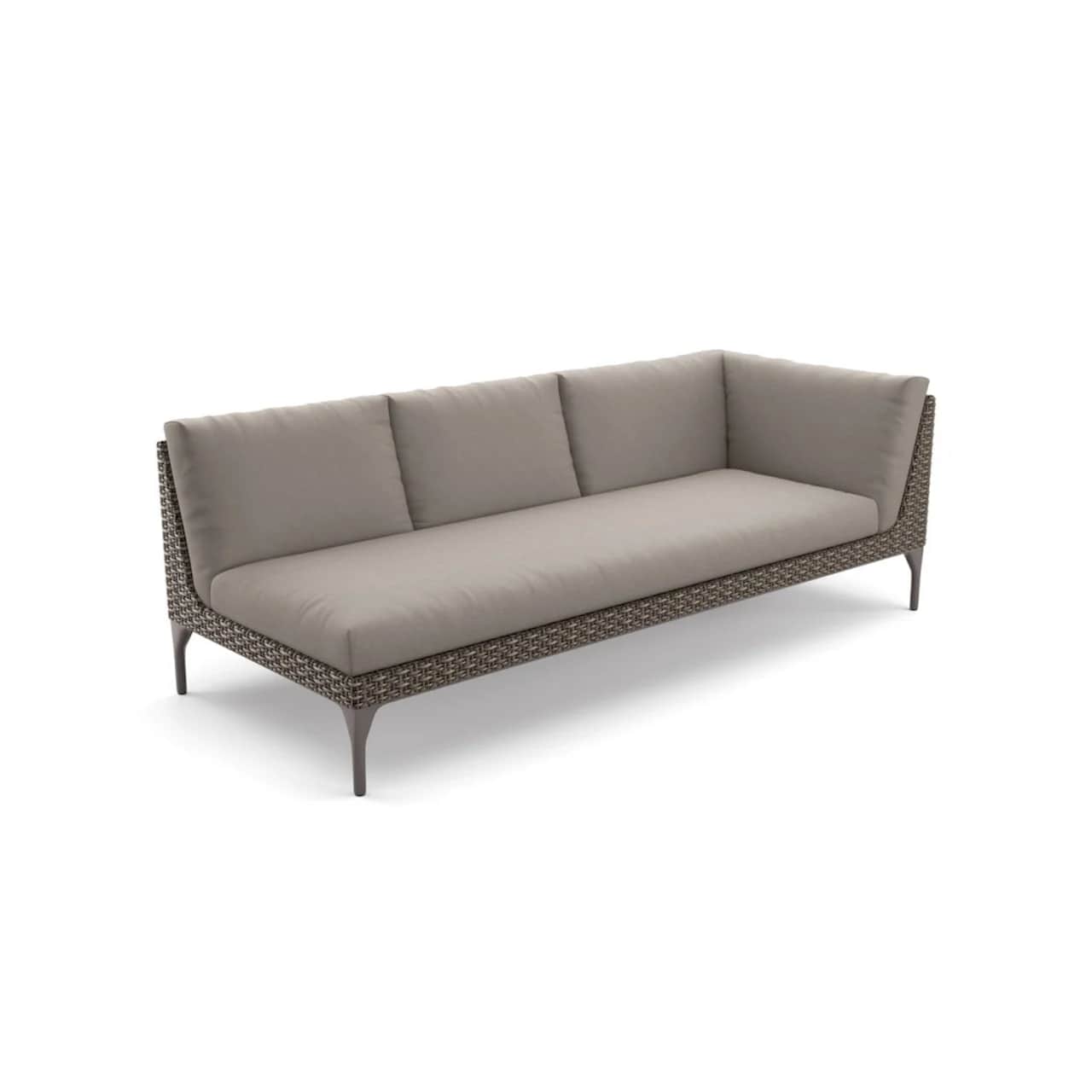 Woven Fiber Vulcano | Frame Powder-Coated Aluminum Vulcano | Cushions (Included Seat and Back shown) NATURA Taupe