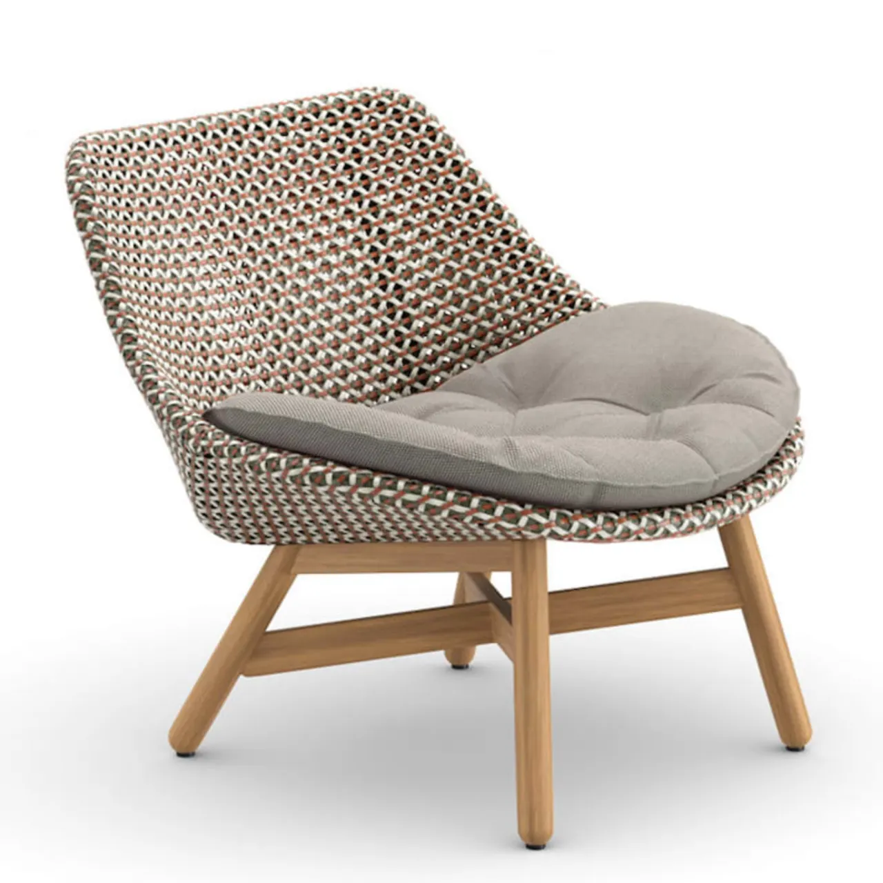 Woven Wicker DEDON Fiber Chestnut | Teak Base | Cushions (Included Seat Shown) NATURA Laurel