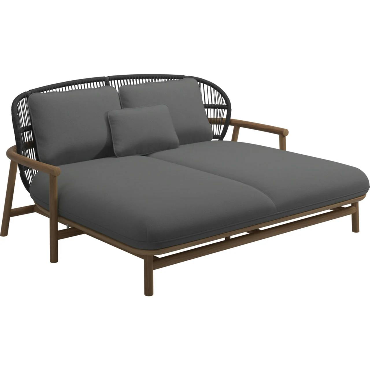 Gloster Fern Low Back Daybed Raven | Essential Granite Cushion Fabric