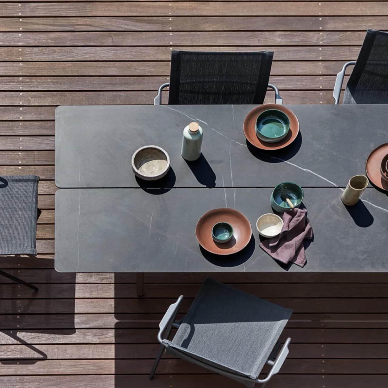 Gloster Split 110" Dining Table | Ryder Dining Armchairs